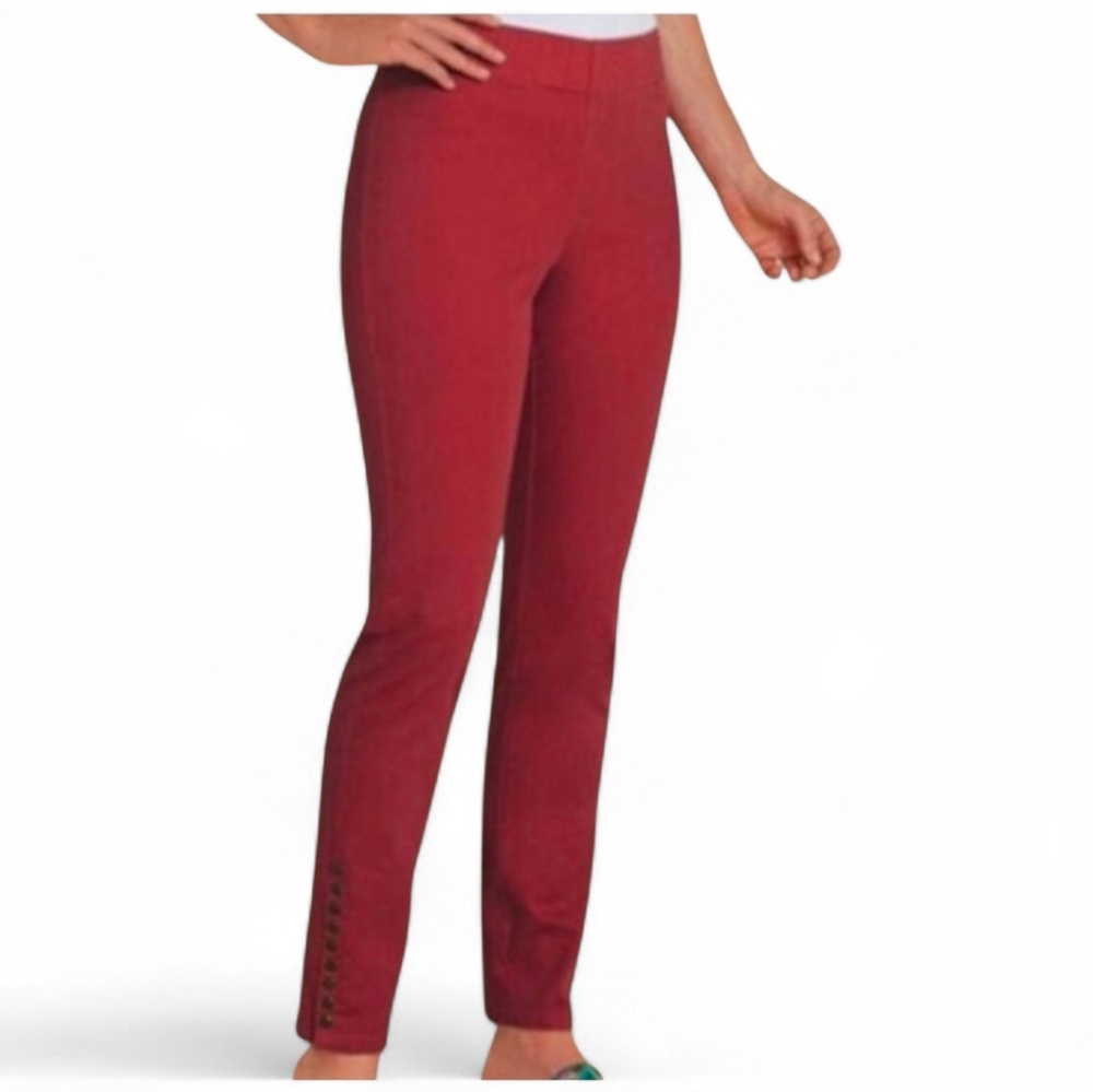 NWT SOFT SURROUNDINGS Red Metro Snap Ankle Triple S Pants - Medium